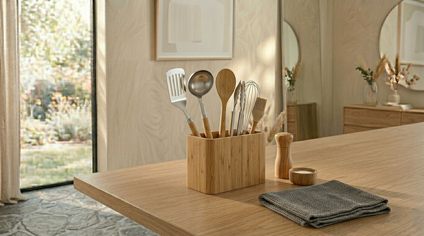 Bamboo Utensil Holder