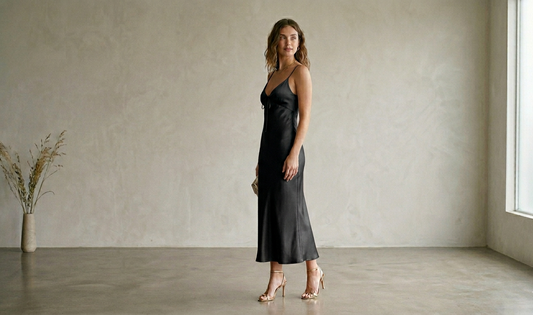 Elegant Satin Slip Midi Dress