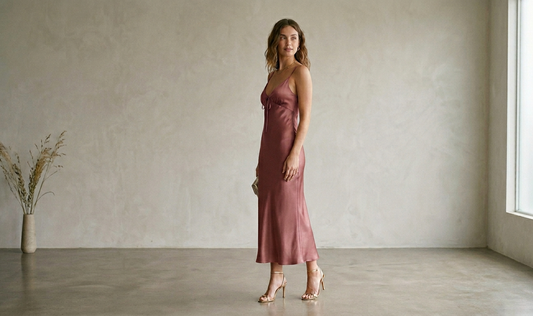 Elegant Satin Slip Midi Dress